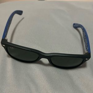 New wayfarer- black frames and blue arms